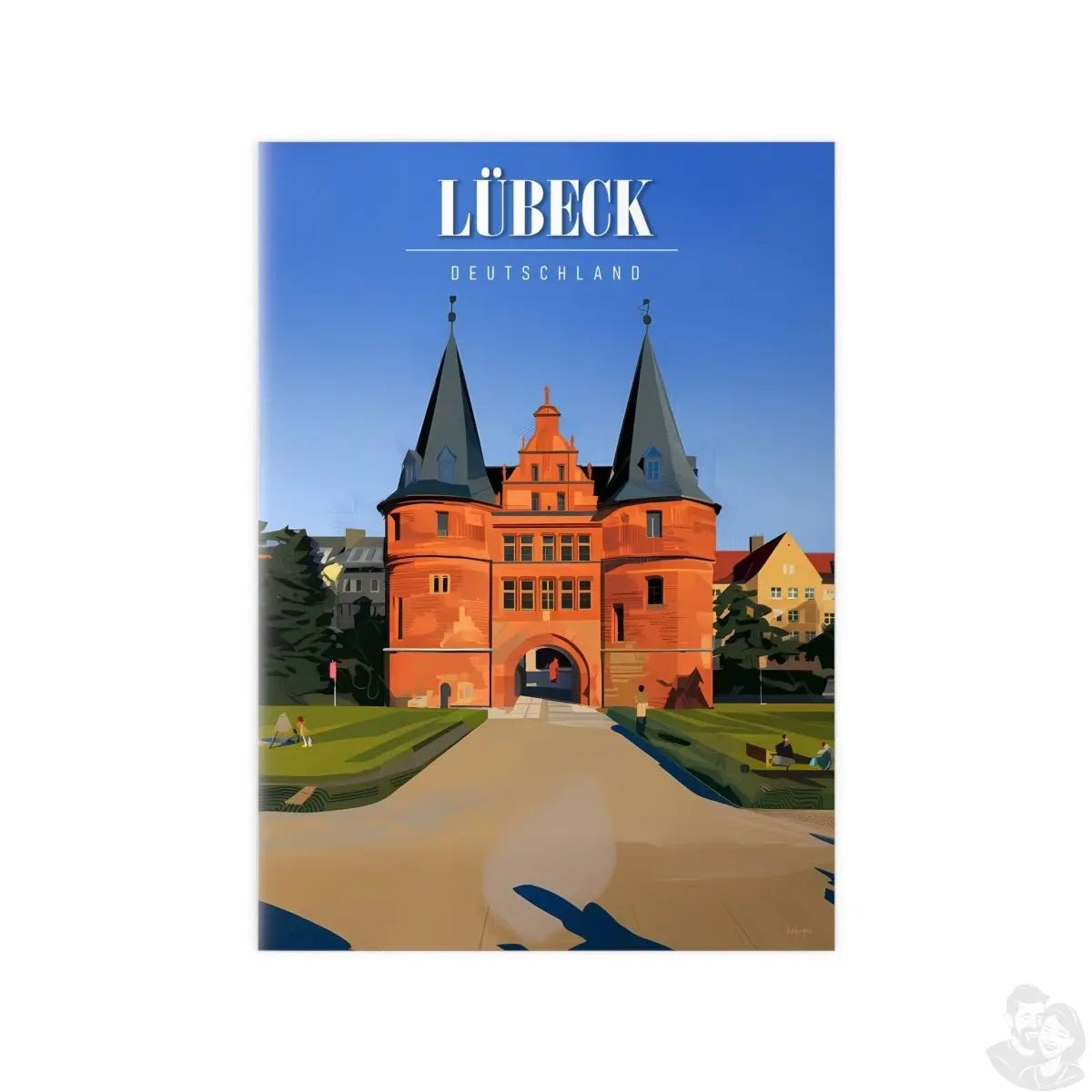 Lübeck Holstentor Reiseposter: Historisches Wahrzeichen auf Premium - Fotopapier - Poster bei HappyHugPixels