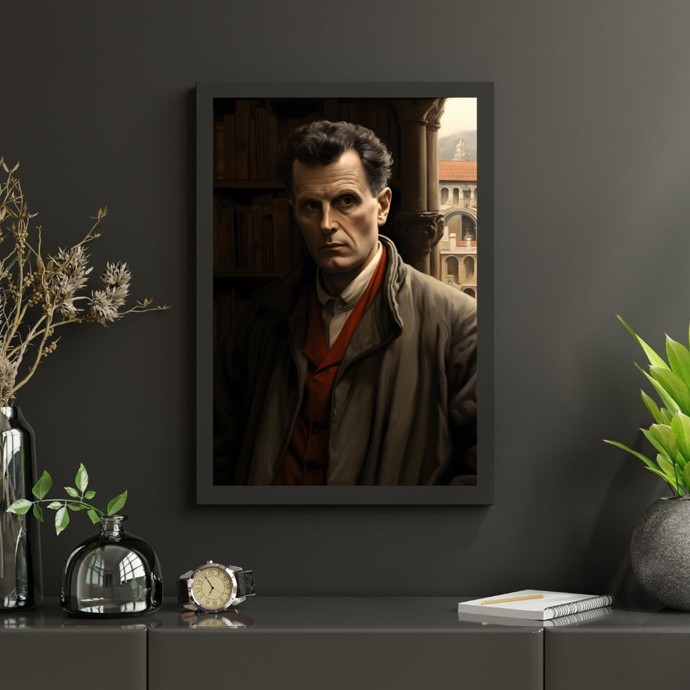 Ludwig Wittgenstein Portrait Leinwand - Renaissance KI Kunst - Happyhugpixels