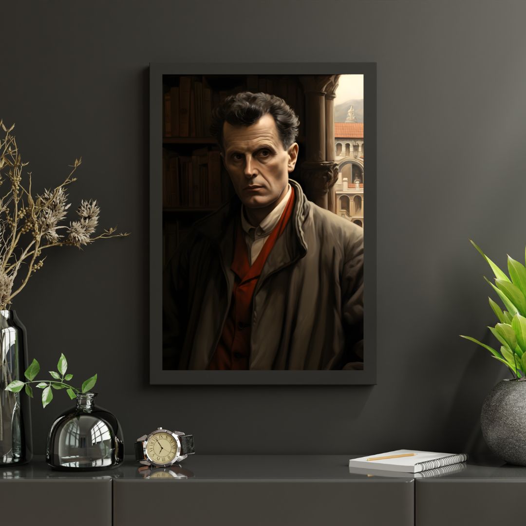 Ludwig Wittgenstein Portrait Leinwand - Renaissance KI Kunst - Poster bei HappyHugPixels