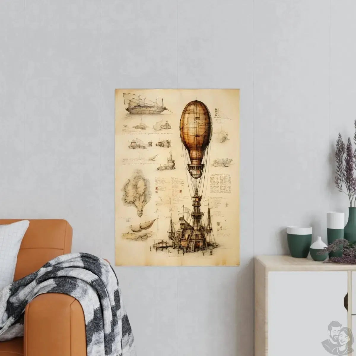 Luftschiff daVinci Poster - Luftschiff als KI Renaissance-Kunstwerk merchOne