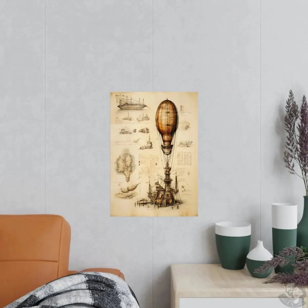 Luftschiff daVinci Poster - Luftschiff als KI Renaissance-Kunstwerk merchOne