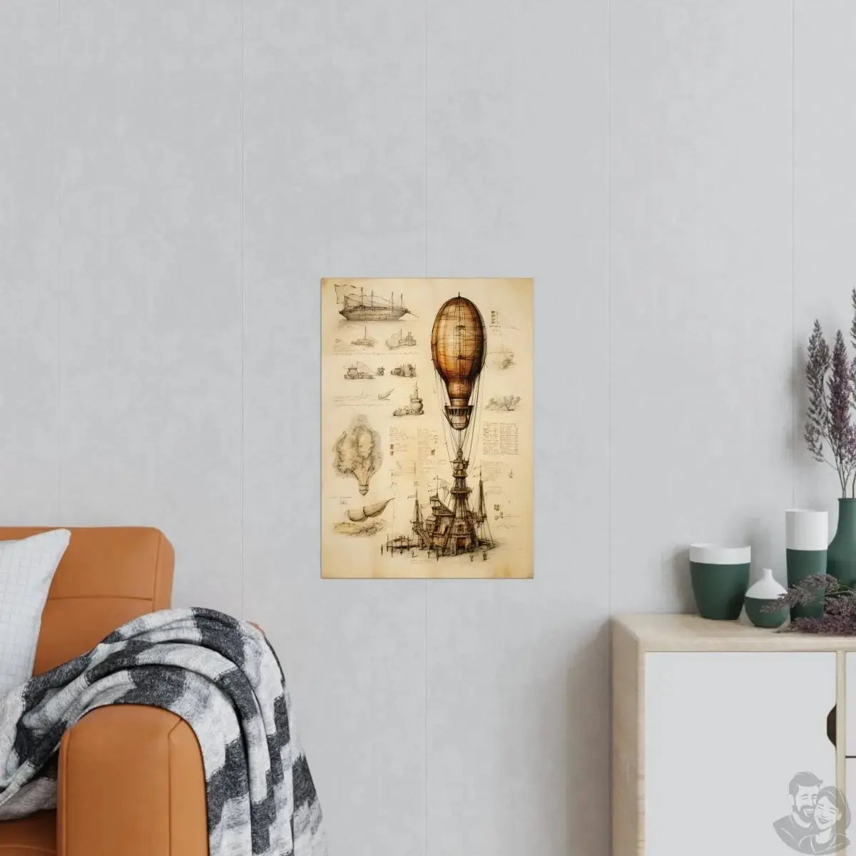 Luftschiff daVinci Poster - Luftschiff als KI Renaissance-Kunstwerk merchOne