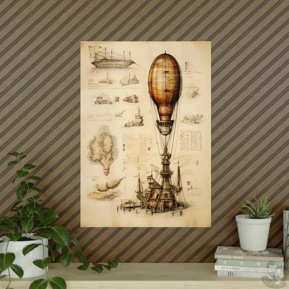 Luftschiff daVinci Poster - Luftschiff als KI Renaissance-Kunstwerk merchOne