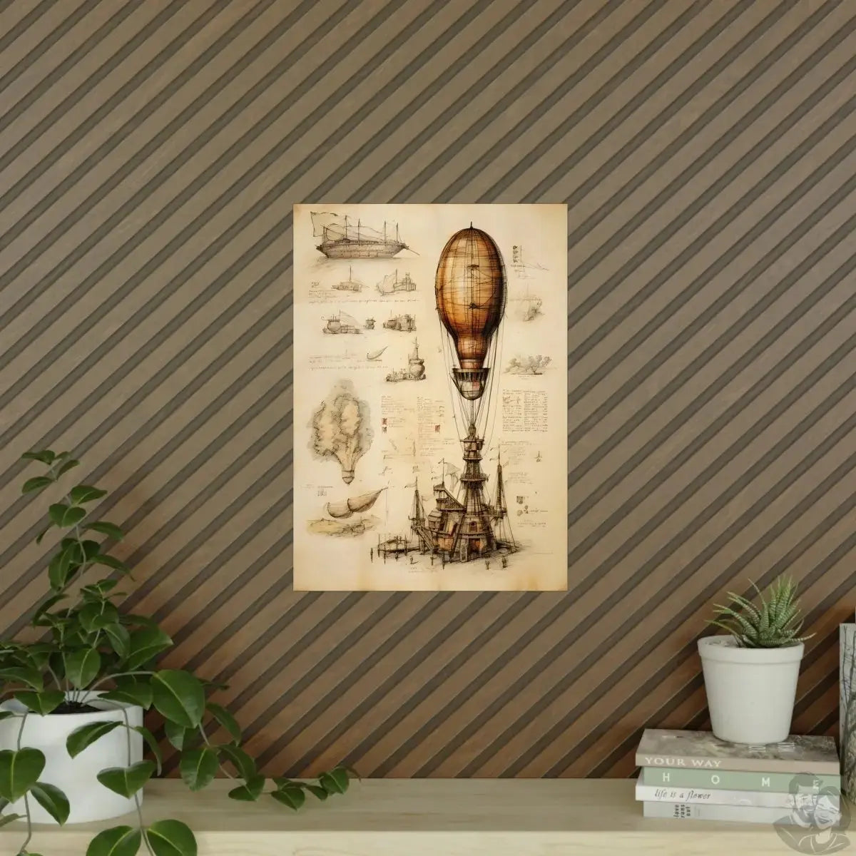 Luftschiff daVinci Poster - Luftschiff als KI Renaissance-Kunstwerk merchOne