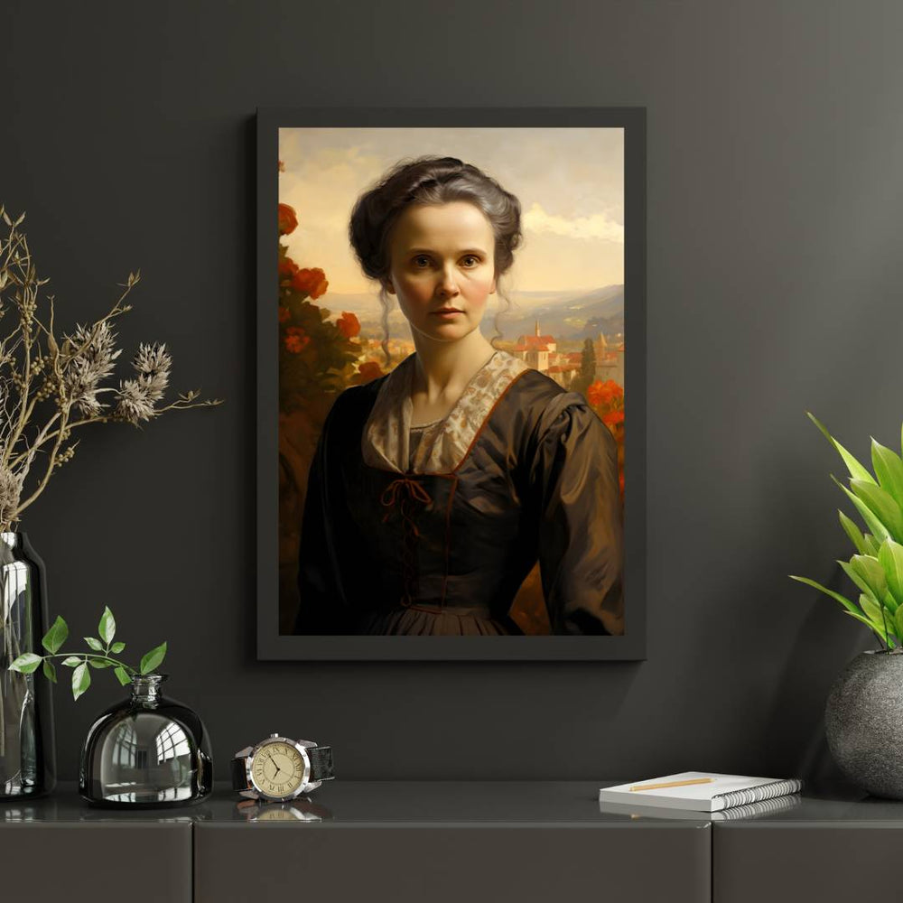 Marie Curie Portrait Leinwand - Renaissance KI Kunst - Prints bei HappyHugPixels