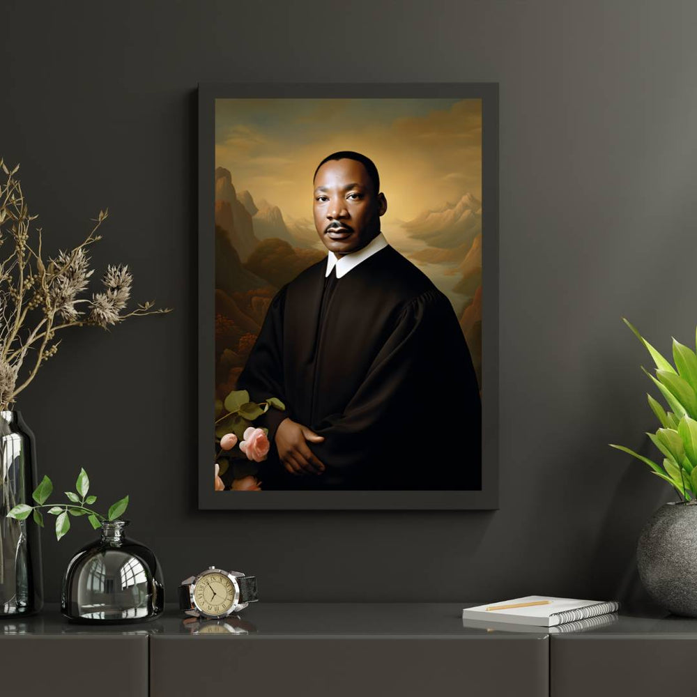 Martin Luther King Jr. Portrait Leinwand - KI Kunstillustration - Prints bei HappyHugPixels