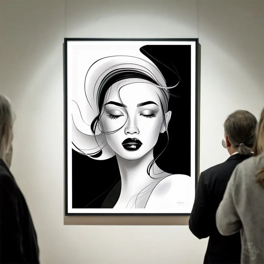 Kunstposter Frau - Stilvolles Monochromes Design - Poster bei HappyHugPixels