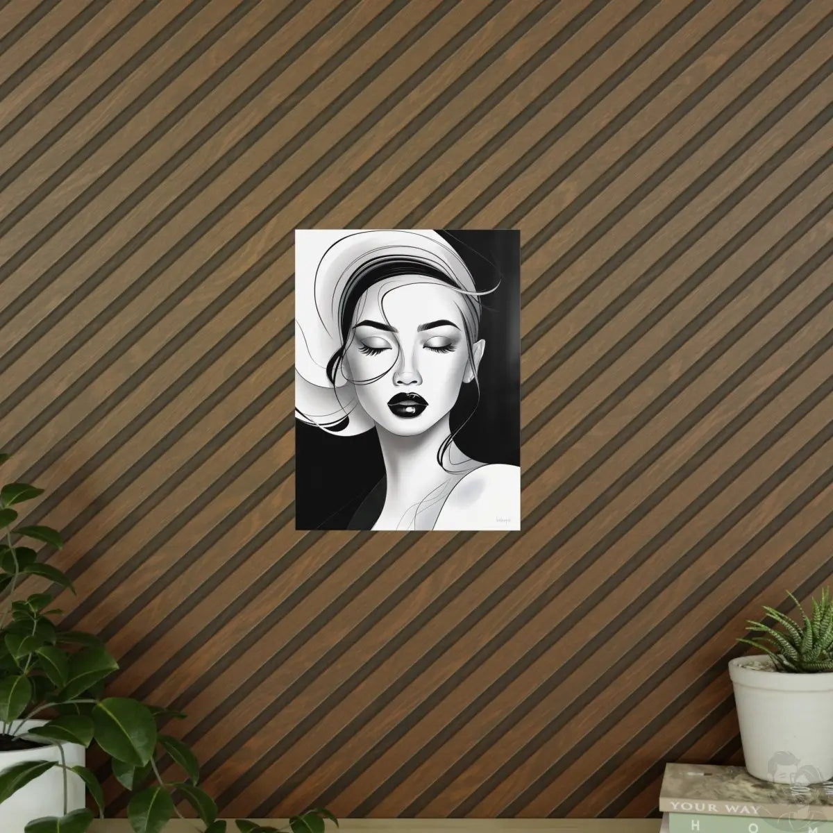 Kunstposter Frau - Stilvolles Monochromes Design - Poster bei HappyHugPixels