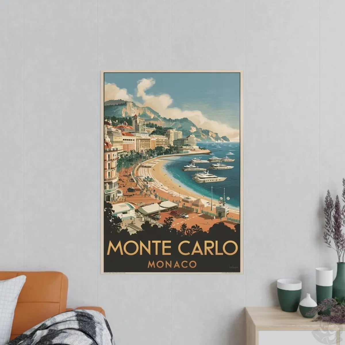 Monte Carlo Monaco Vintage Reiseposter – Luxuriöses Flair - Poster bei HappyHugPixels