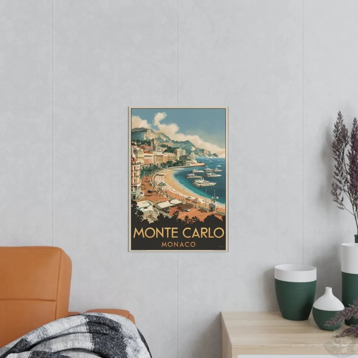 Monte Carlo Monaco Vintage Reiseposter – Luxuriöses Flair - Poster bei HappyHugPixels