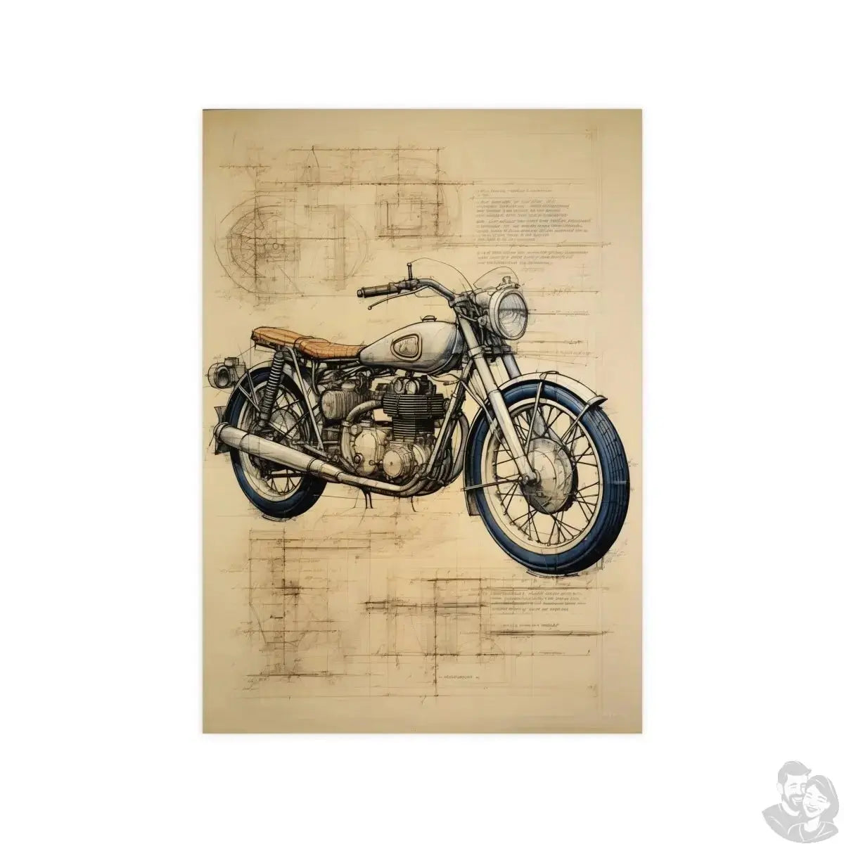 Motorrad daVinci Poster - Renaissance KI-Kunstposter merchOne