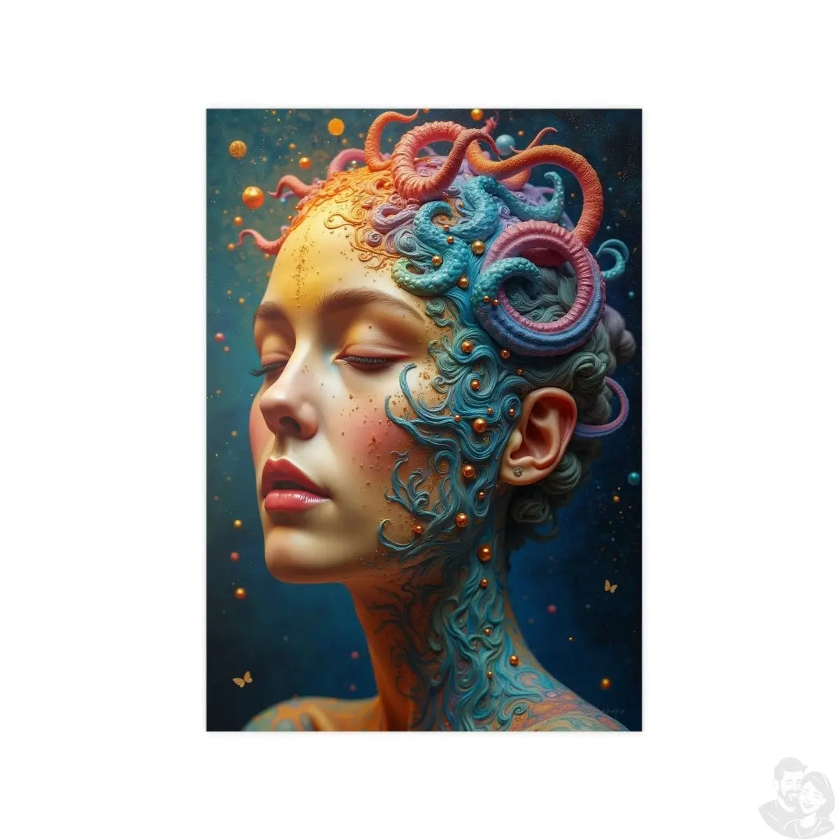 Kunstposter Mystische Schönheit – Fantasievolles Portrait - Poster bei HappyHugPixels
