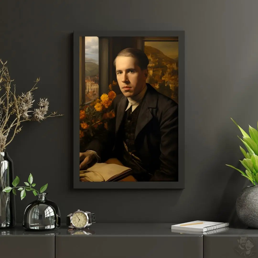 Niels Bohr Portrait Leinwand - Renaissance KI Kunst - Poster bei HappyHugPixels