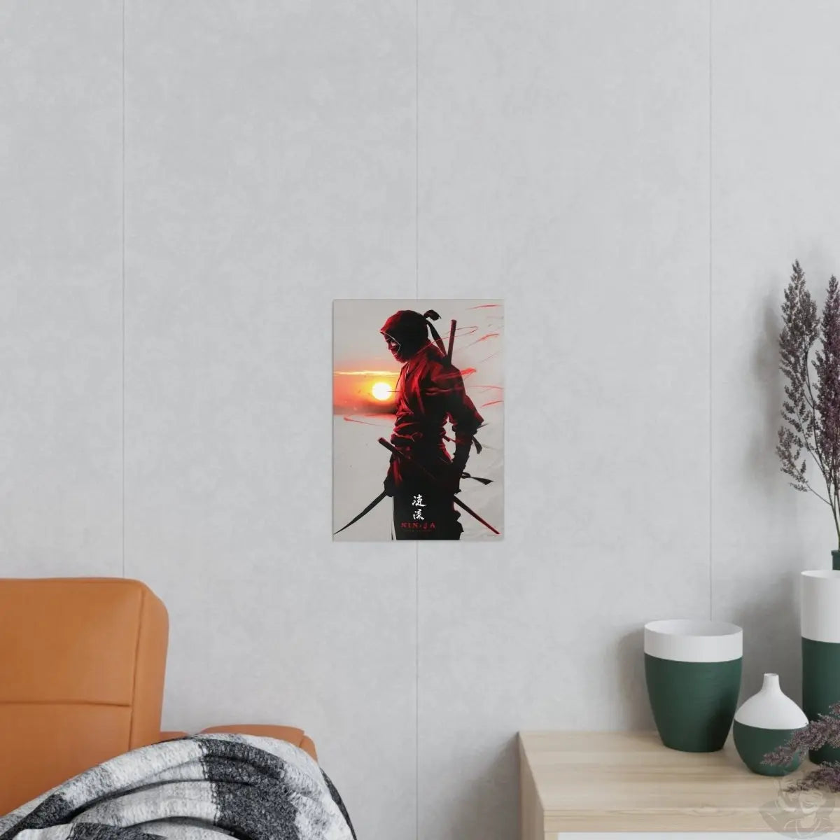 Ninja Gaming Poster - Episches Design mit Sonnenuntergang - Poster bei HappyHugPixels