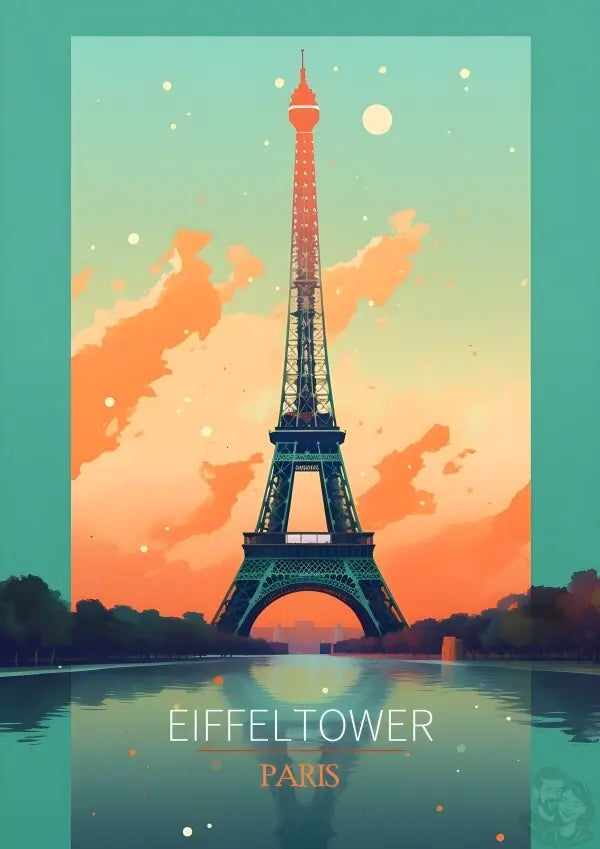 Paris Eiffelturm Poster - Illustration des Eiffelturms in Paris