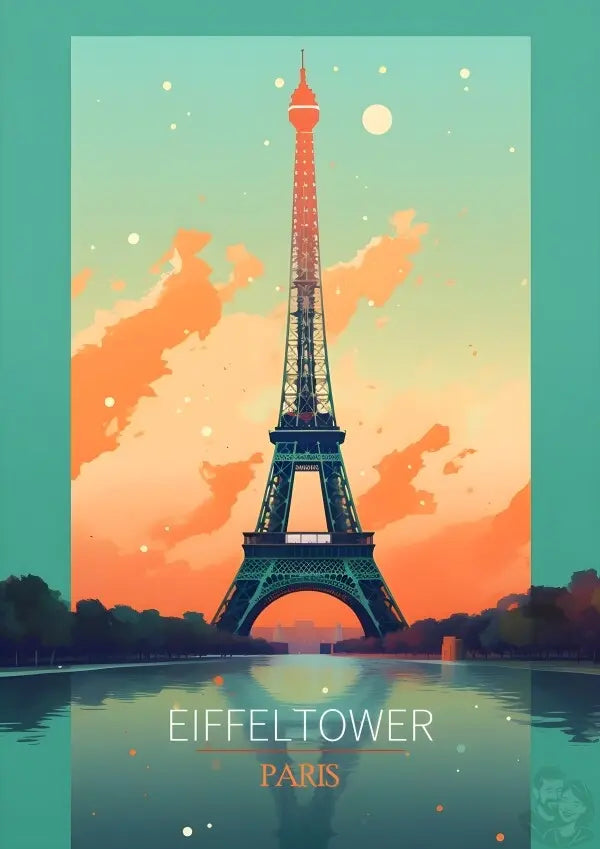 Paris Eiffelturm Poster - Illustration des Eiffelturms in Paris
