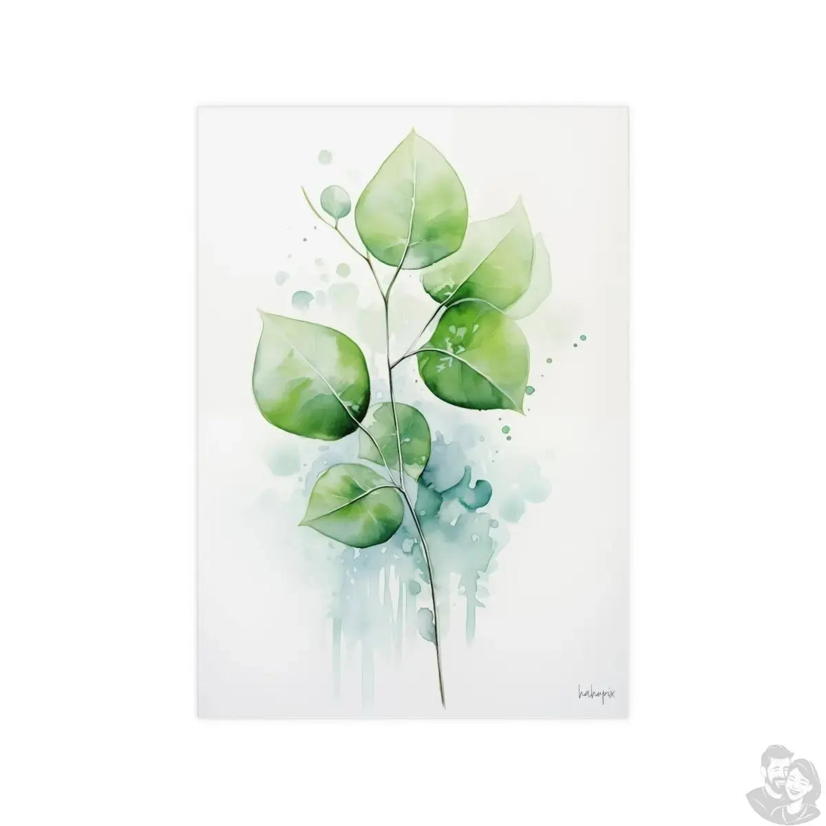 Pflanzenblätter Kunstposter 'Grüne Stille' – KI Design Kunst merchOne