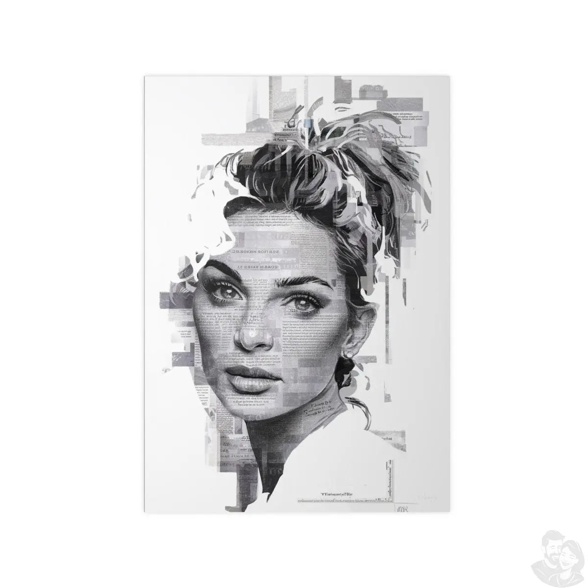 Kunstposter Zeitungs - Porträt – Moderne Wandkunst - Poster bei HappyHugPixels