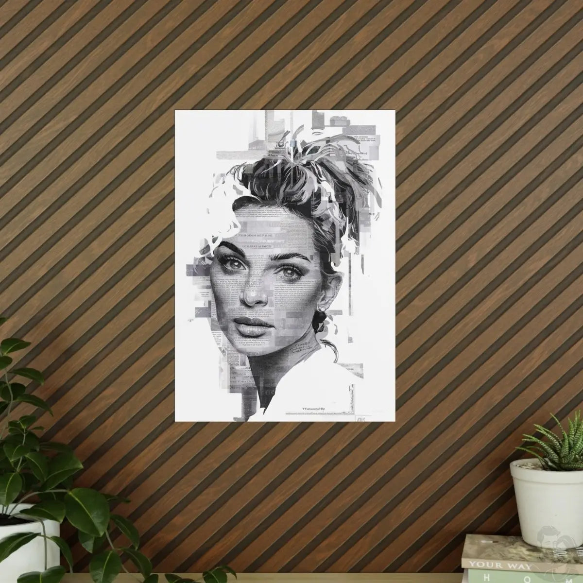 Kunstposter Zeitungs - Porträt – Moderne Wandkunst - Poster bei HappyHugPixels