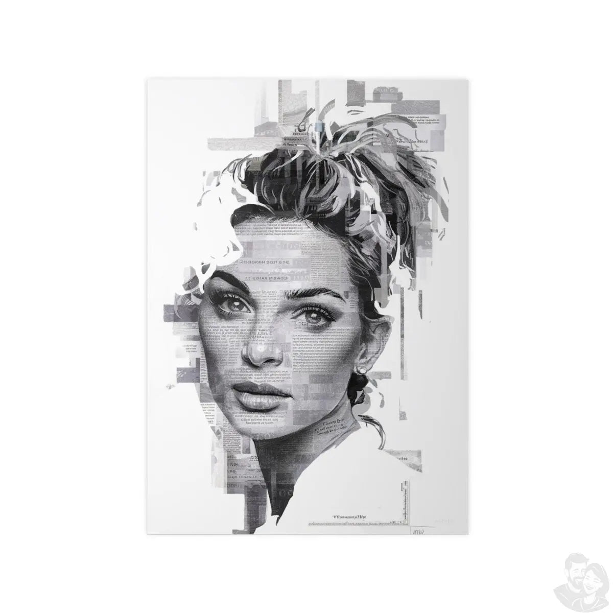 Kunstposter Zeitungs - Porträt – Moderne Wandkunst - Poster bei HappyHugPixels