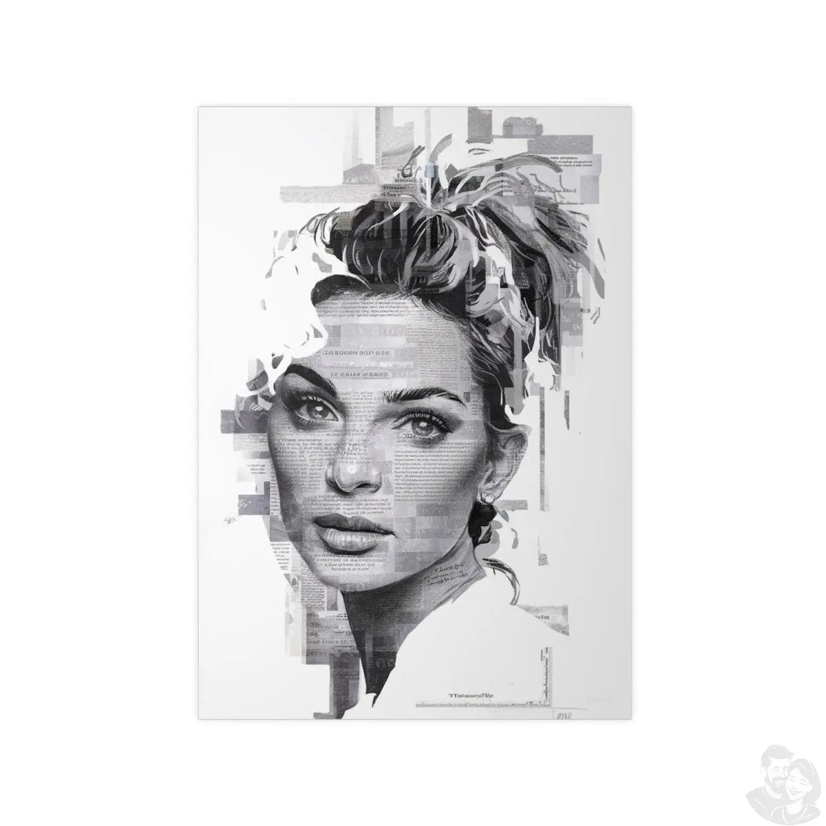 Kunstposter Zeitungs - Porträt – Moderne Wandkunst - Poster bei HappyHugPixels