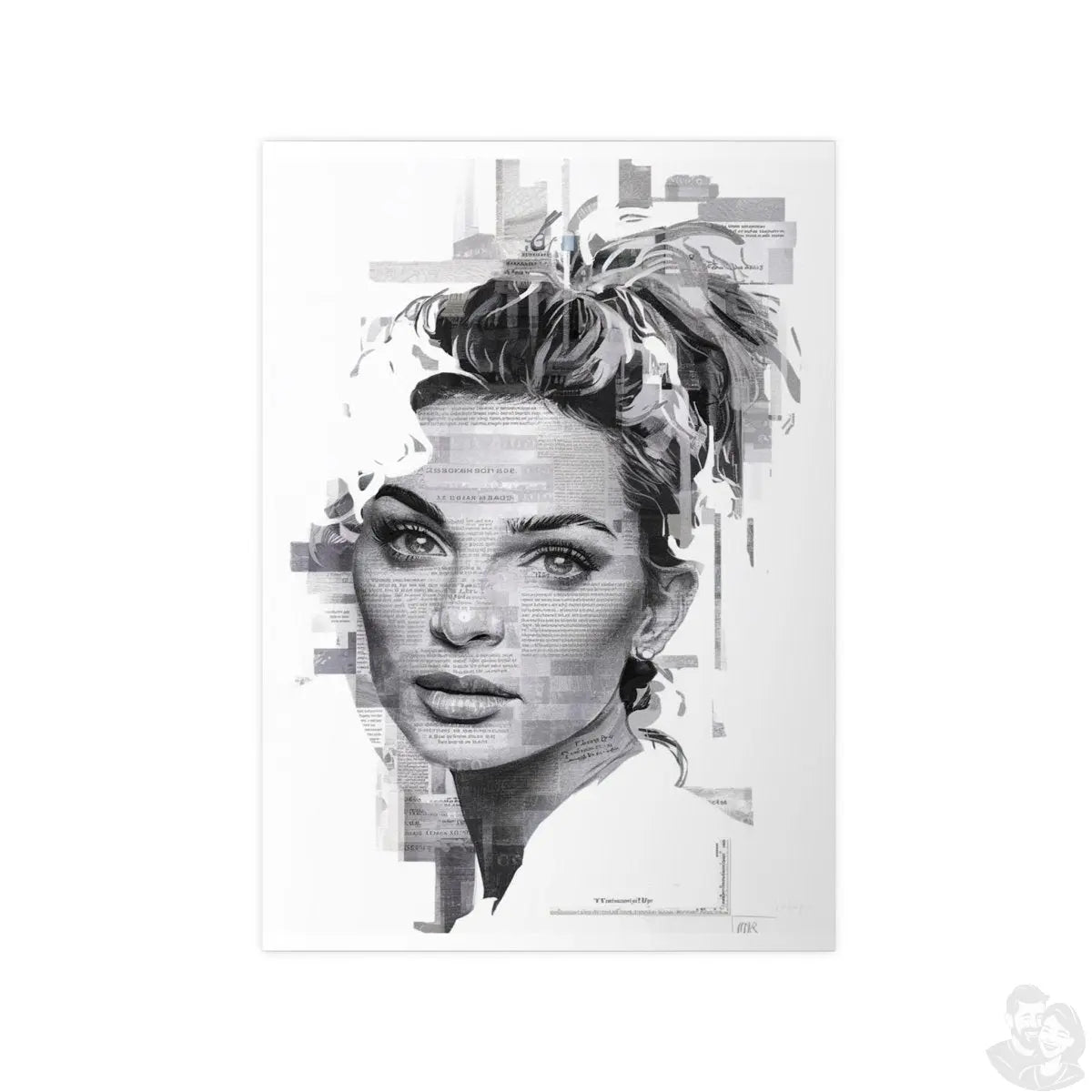 Kunstposter Zeitungs - Porträt – Moderne Wandkunst - Poster bei HappyHugPixels
