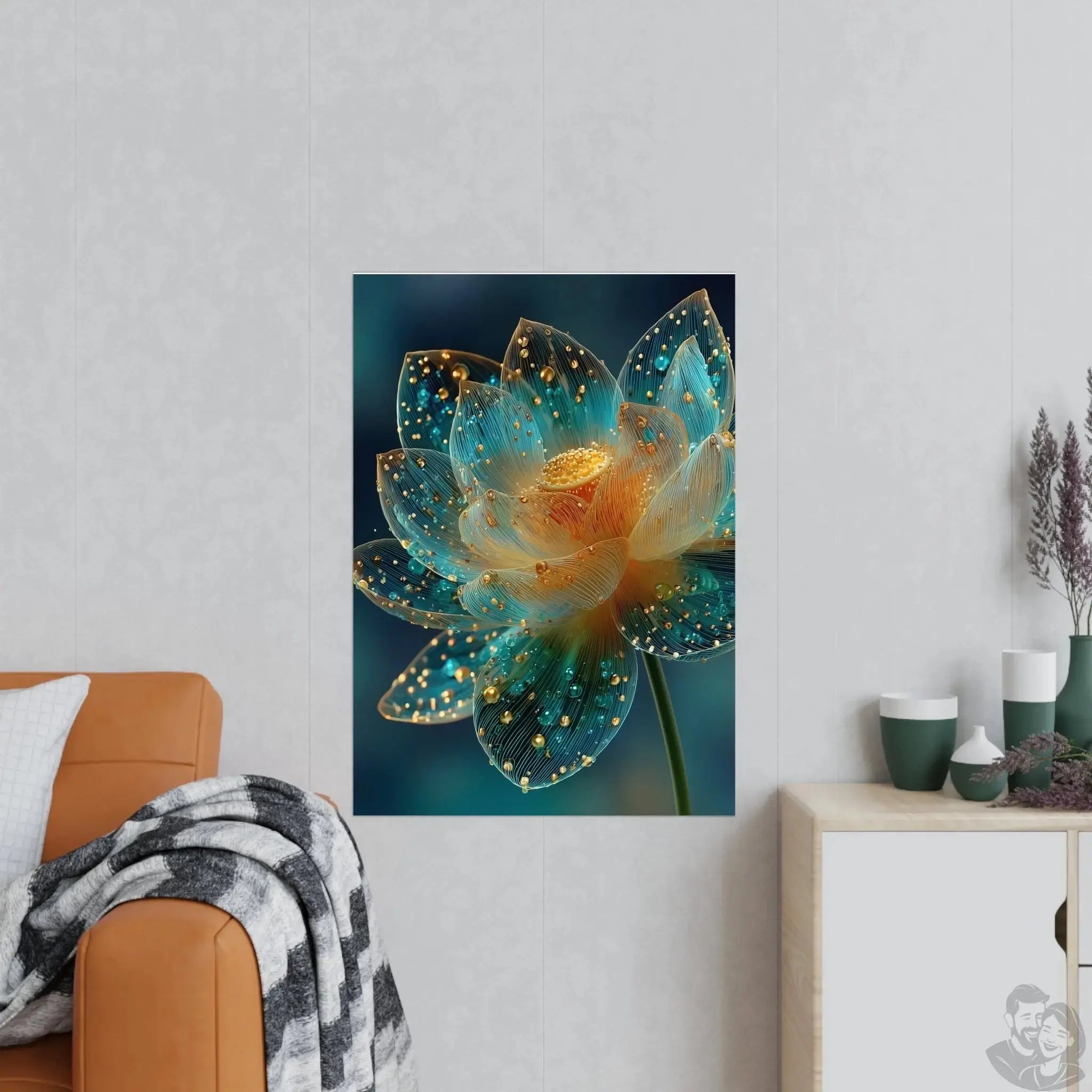 Poster Lotusblüte aus Glas merchOne