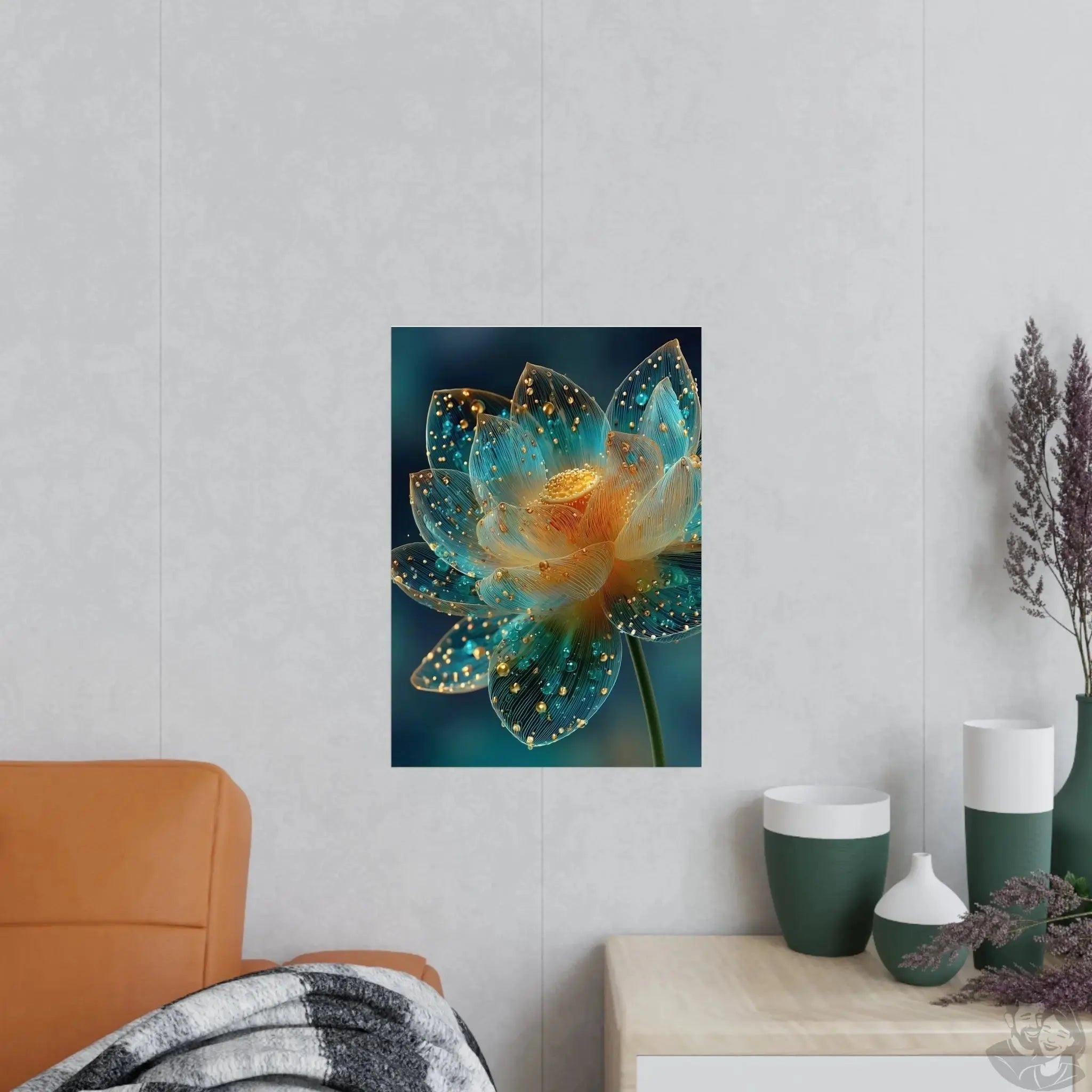 Poster Lotusblüte aus Glas merchOne