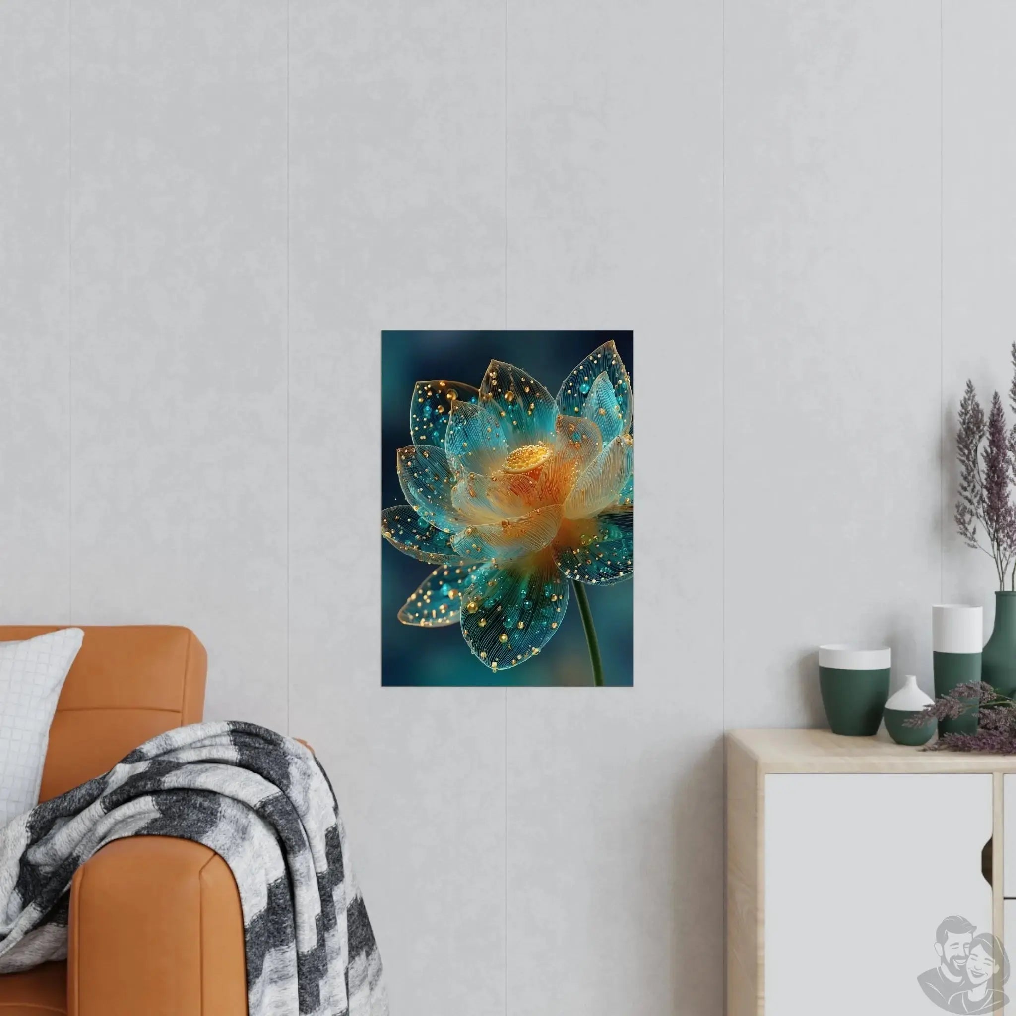 Poster Lotusblüte aus Glas merchOne