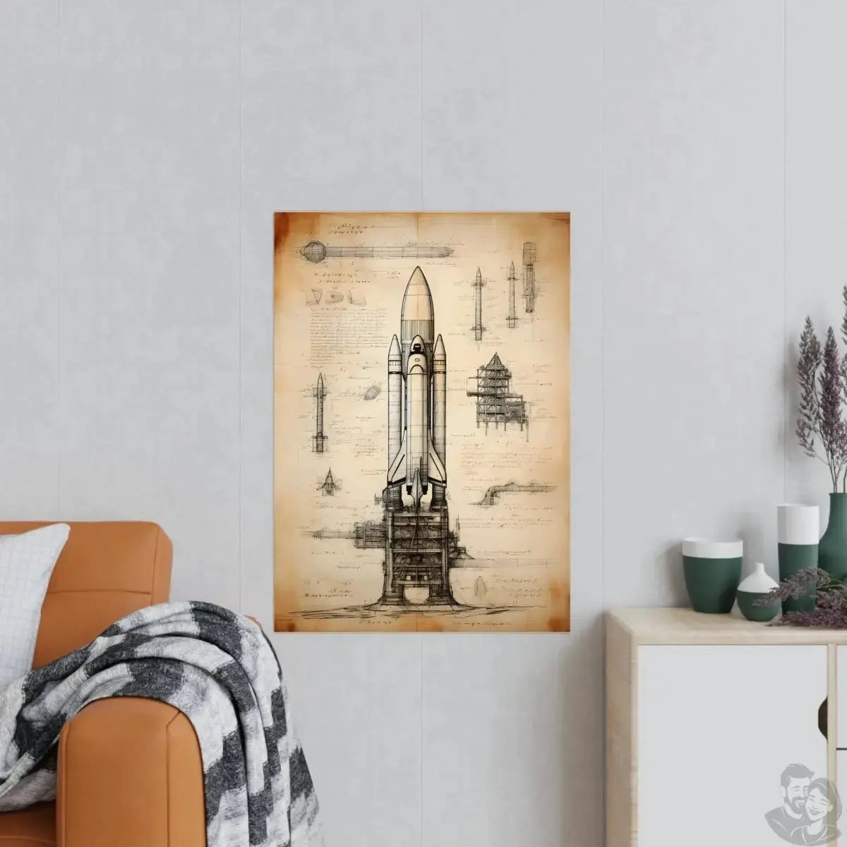 Rakete daVinci Poster - Nave Spaziale – KI Renaissence Illustration merchOne