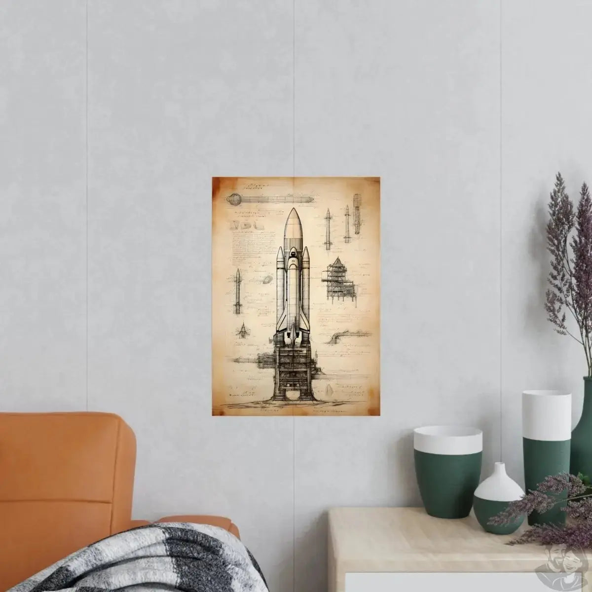 Rakete daVinci Poster - Nave Spaziale – KI Renaissence Illustration merchOne