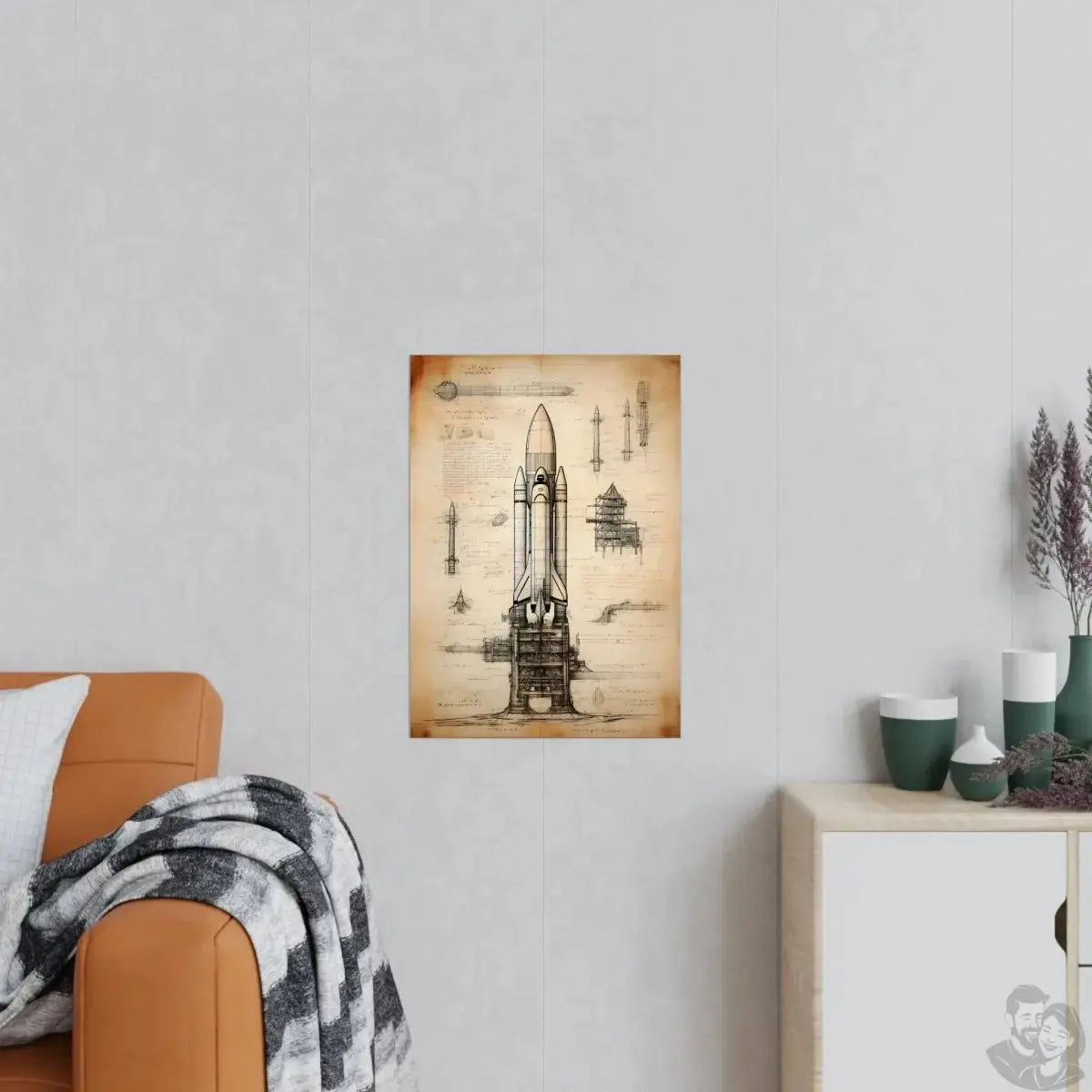 Rakete daVinci Poster - Nave Spaziale – KI Renaissence Illustration merchOne