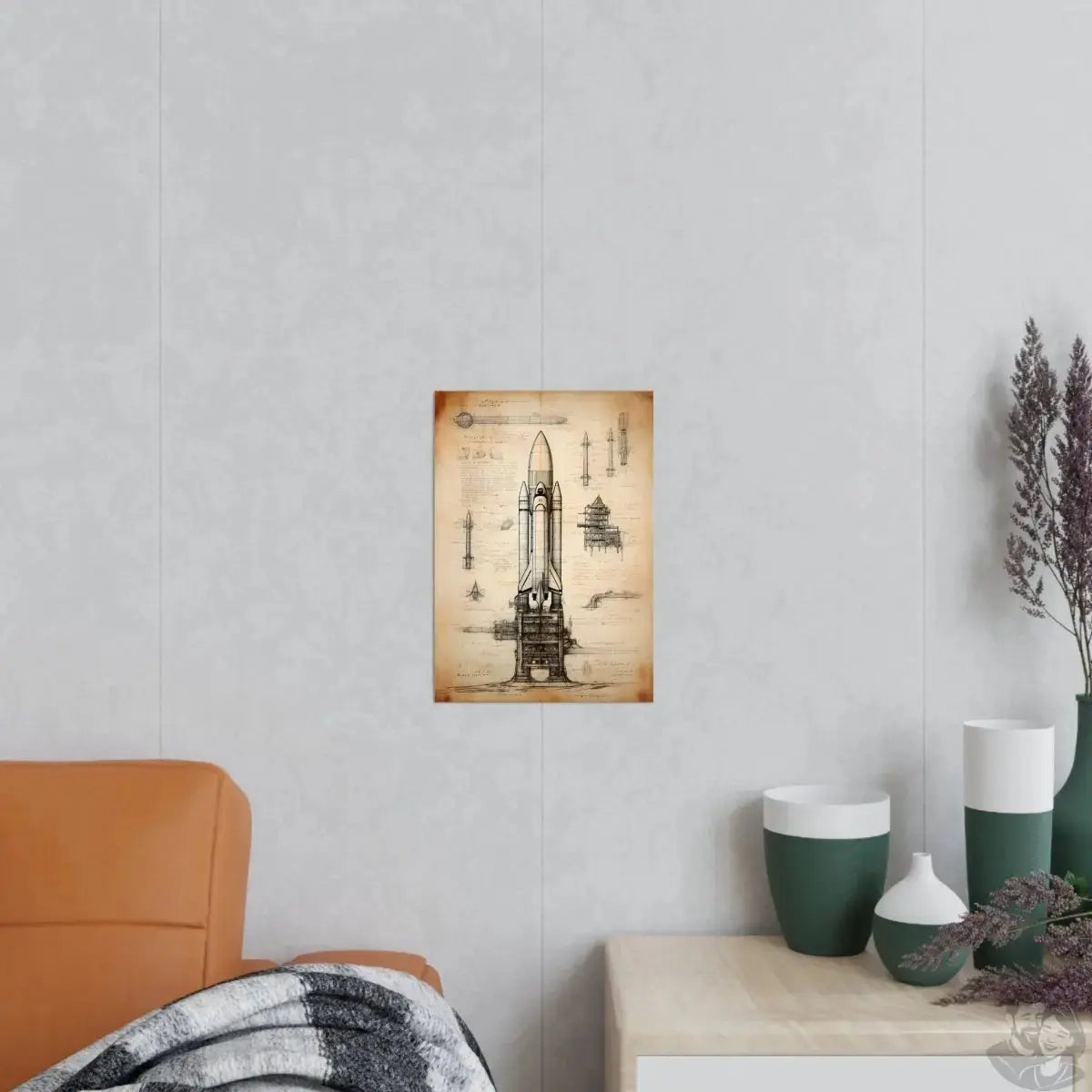 Rakete daVinci Poster - Nave Spaziale – KI Renaissence Illustration merchOne