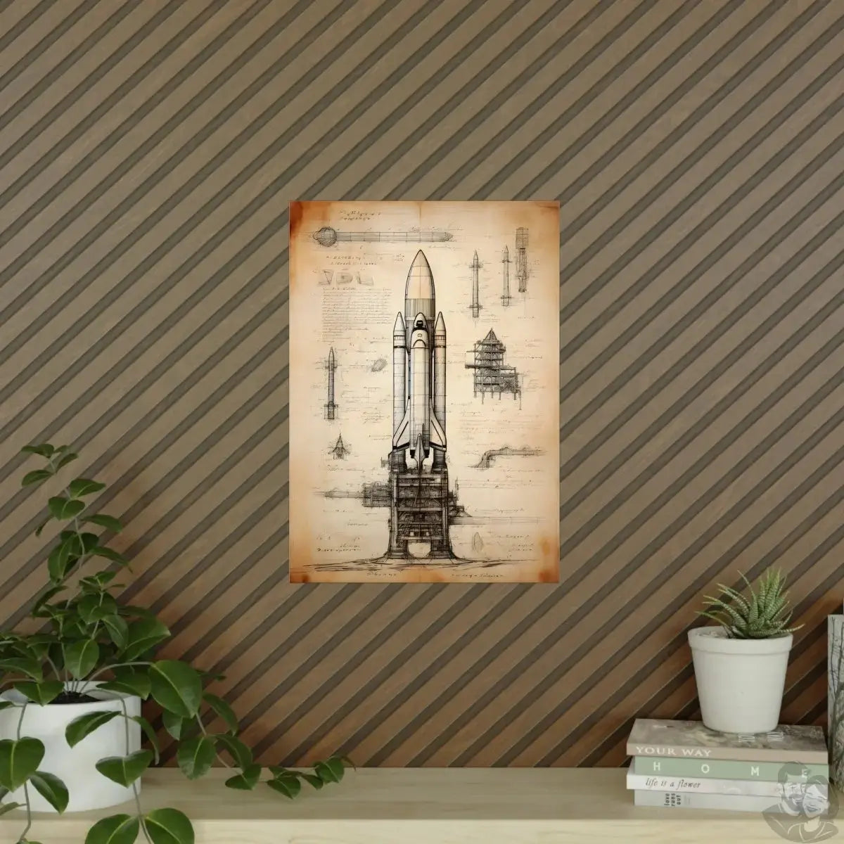 Rakete daVinci Poster - Nave Spaziale – KI Renaissence Illustration merchOne