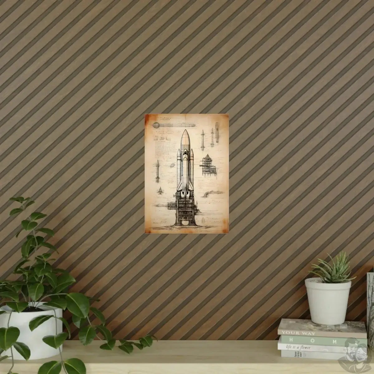 Rakete daVinci Poster - Nave Spaziale – KI Renaissence Illustration merchOne