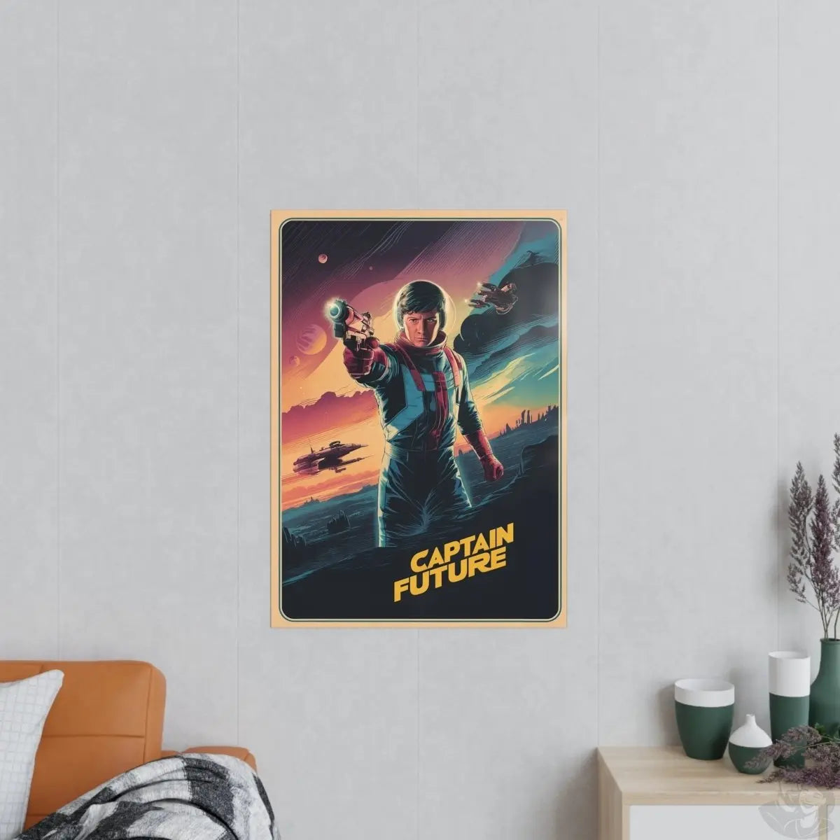 Retro Sci - Fi Gaming Poster - Captain Future - KI Illustration - Poster bei HappyHugPixels