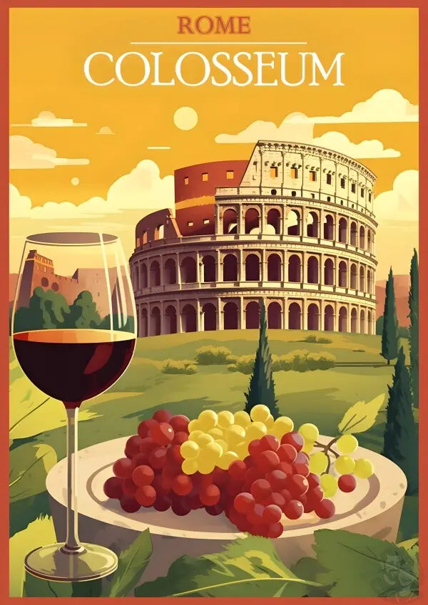 Rom Poster - Künstlerische Illustration des Colosseum