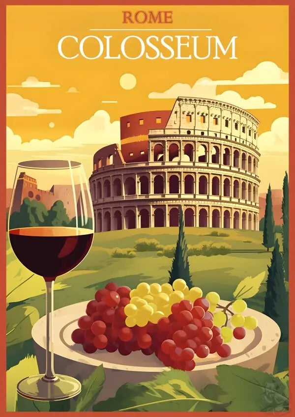 Rom Poster - Künstlerische Illustration des Colosseum