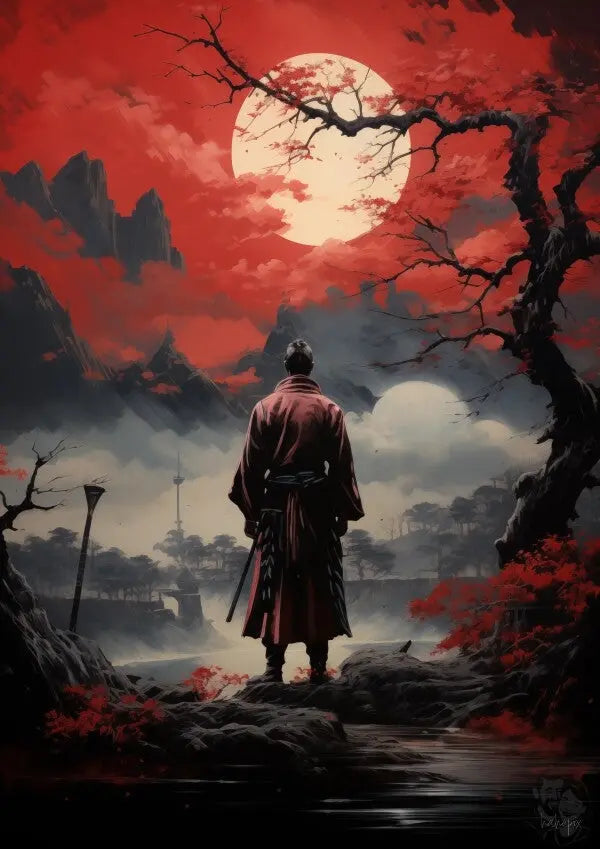Samurai Twilight Poster - Zen Krieger-Poster für Dein Gaming-Zimmer