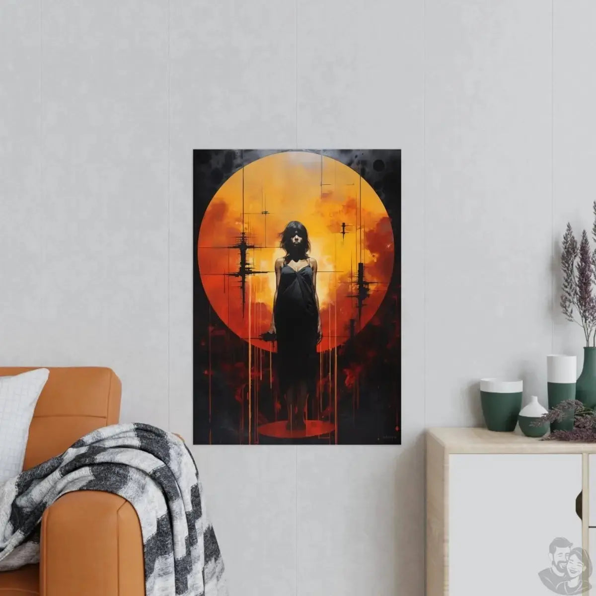 Schattenfigur im Sonnenlicht Poster - Mystische Illustration merchOne