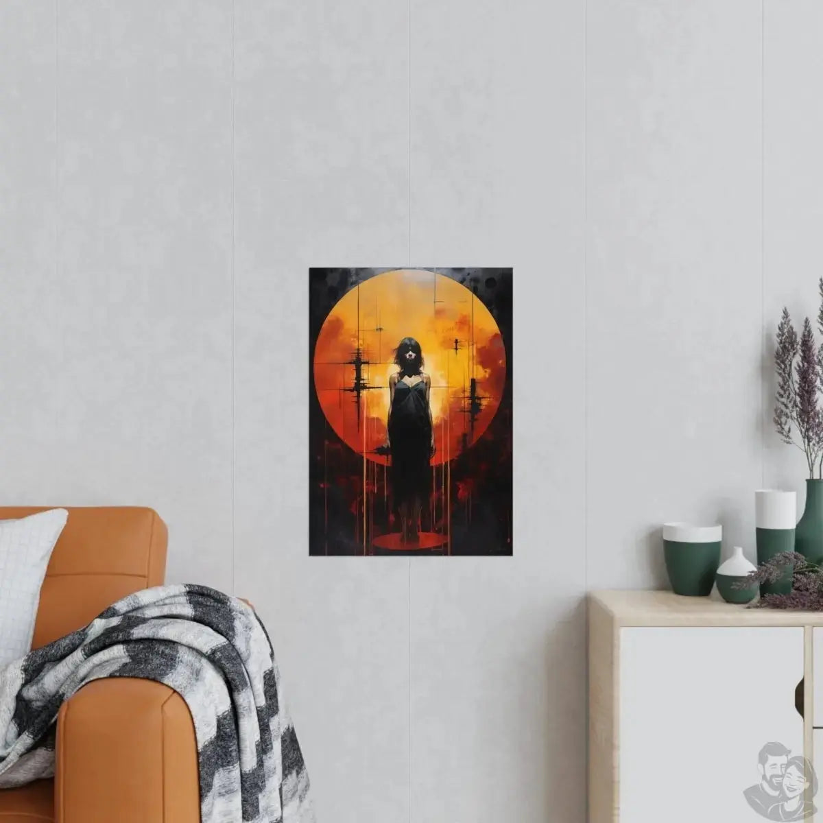 Schattenfigur im Sonnenlicht Poster - Mystische Illustration merchOne