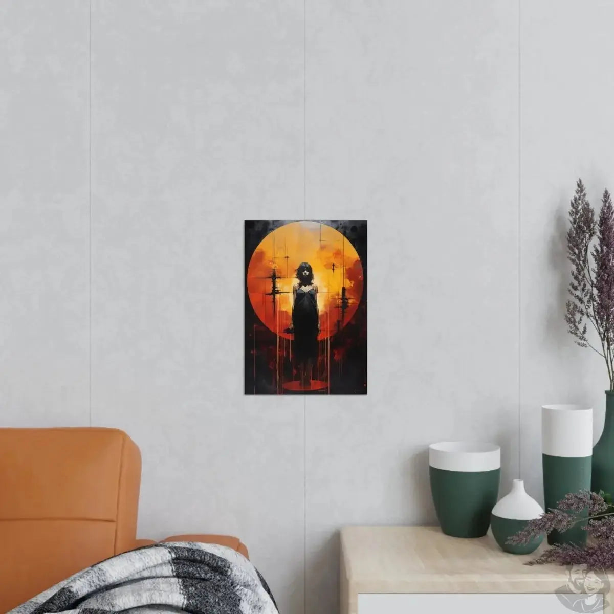 Schattenfigur im Sonnenlicht Poster - Mystische Illustration merchOne