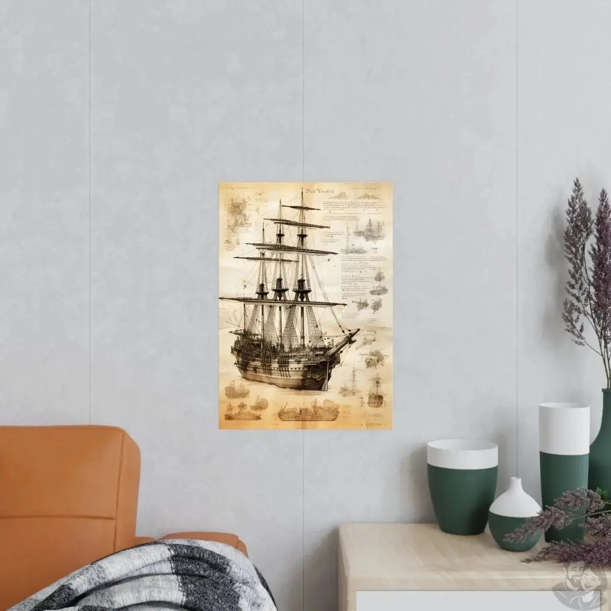 Segelschiff daVinci Poster Nautica Antiqua – KI Illustration merchOne