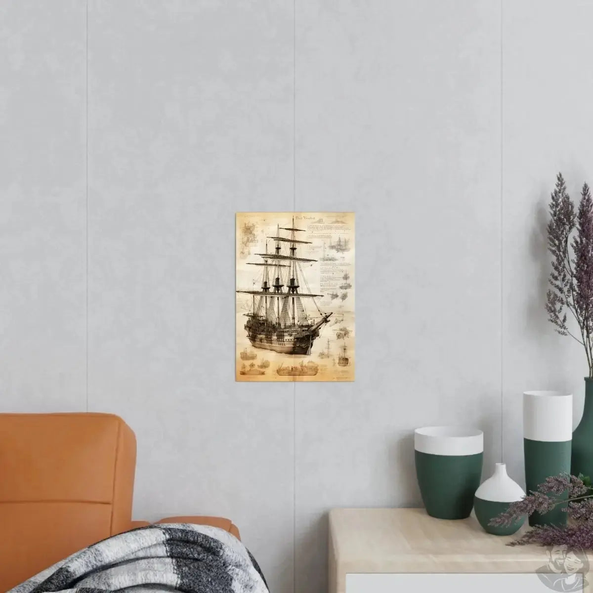 Segelschiff daVinci Poster Nautica Antiqua – KI Illustration merchOne
