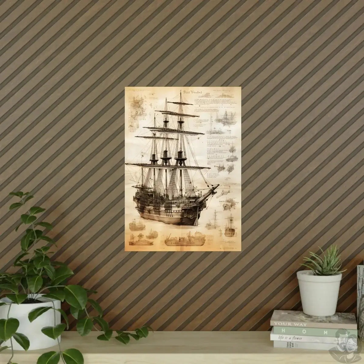 Segelschiff daVinci Poster Nautica Antiqua – KI Illustration merchOne