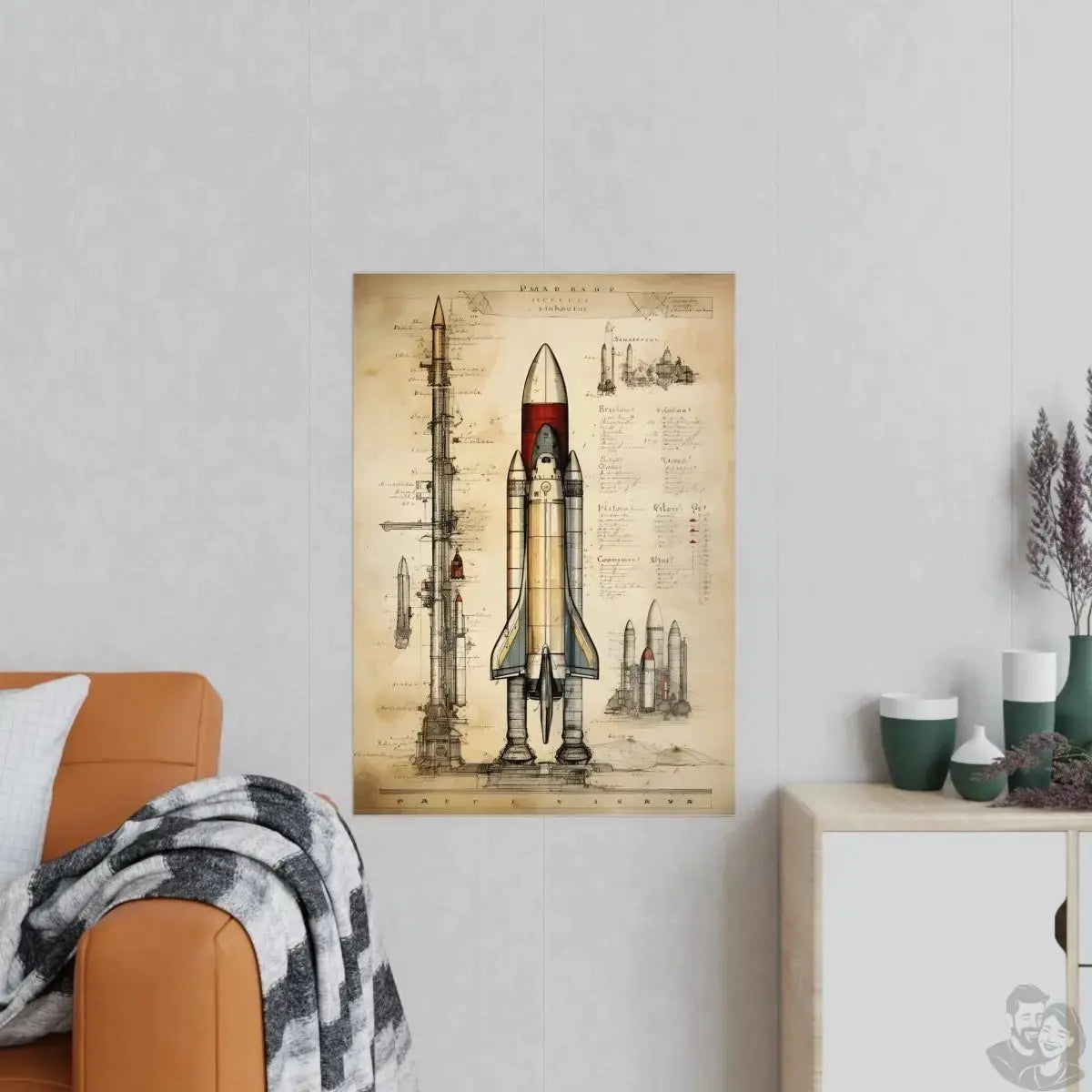 Spaceshuttle daVinci Poster - KI-Renaissence-Illustration merchOne