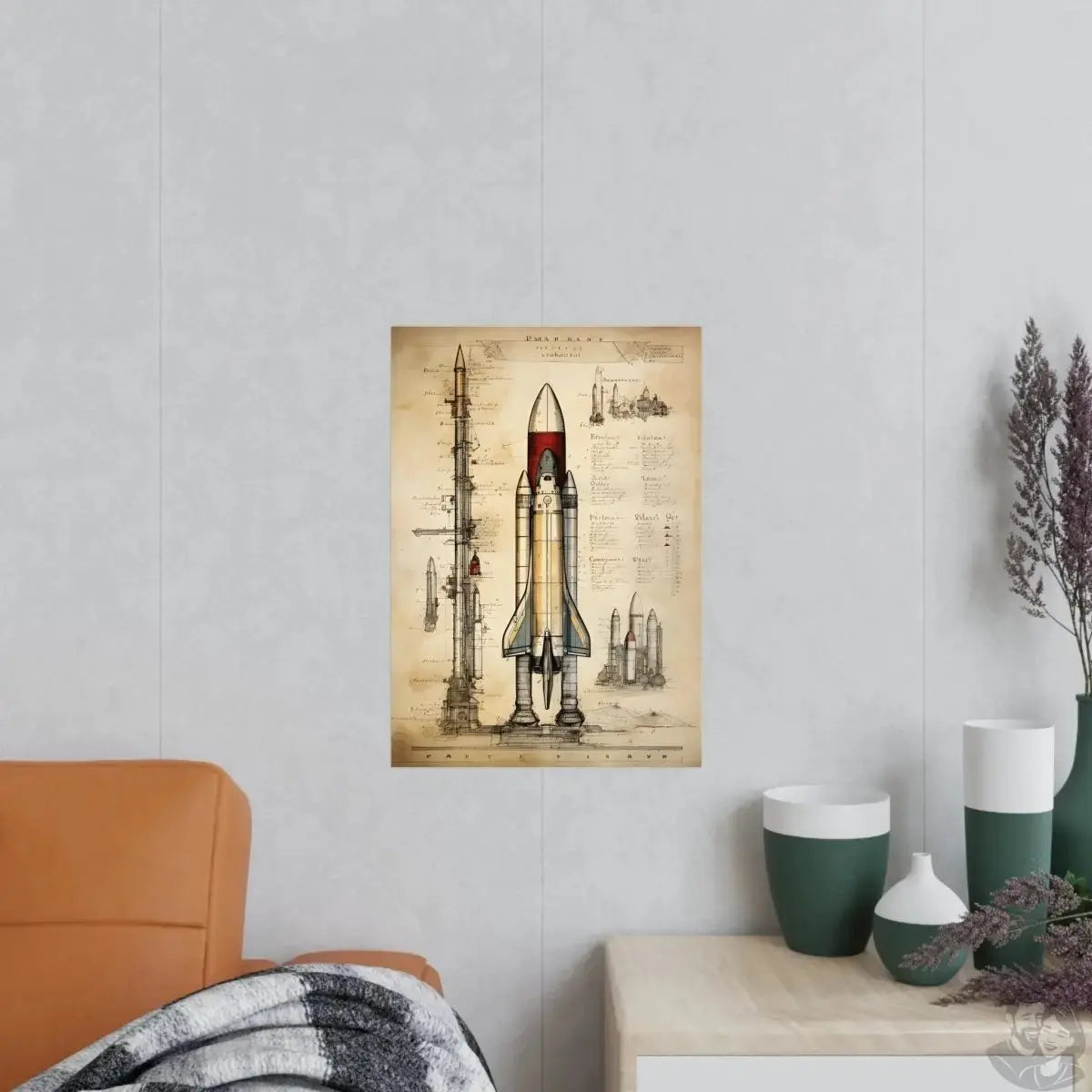 Spaceshuttle daVinci Poster - KI-Renaissence-Illustration merchOne