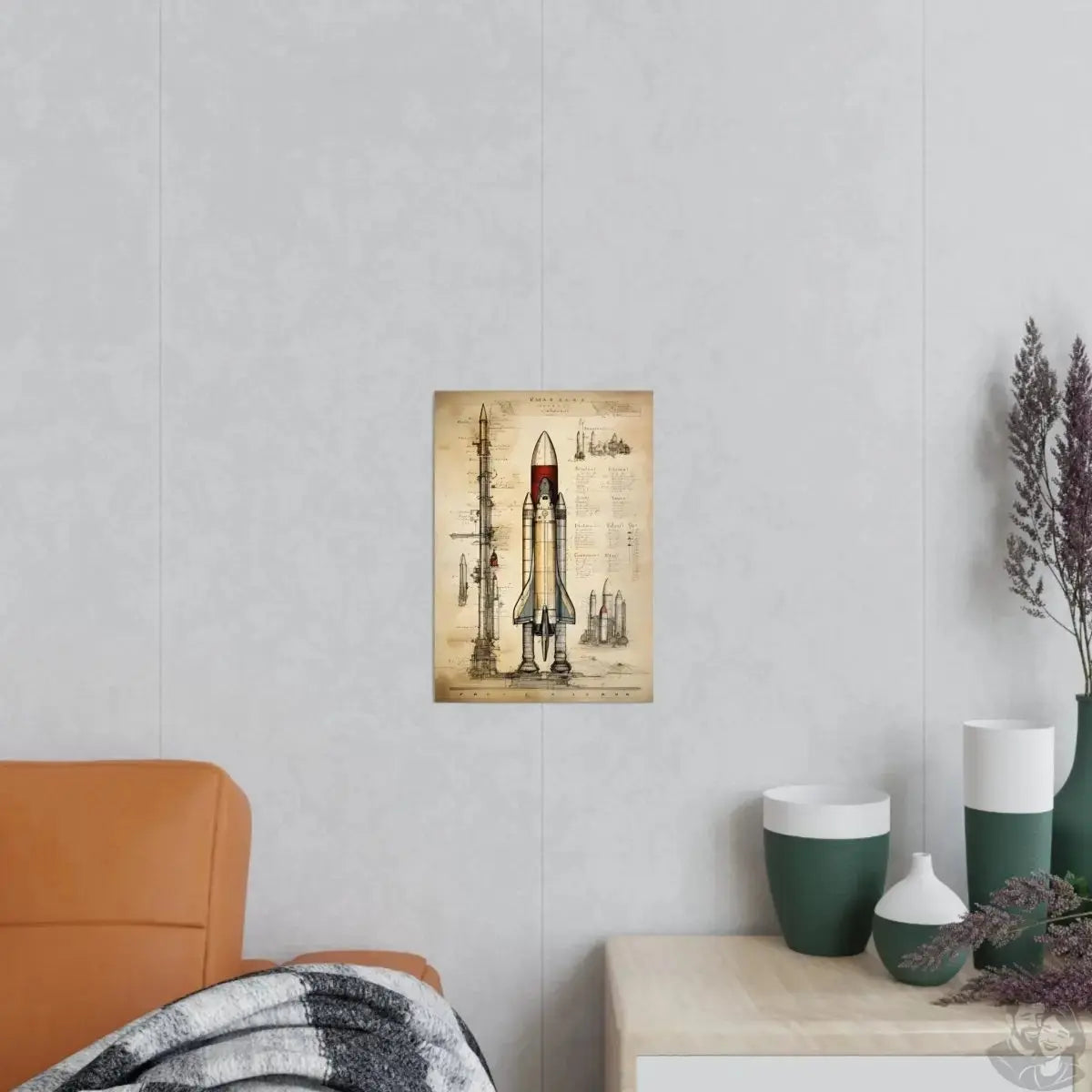 Spaceshuttle daVinci Poster - KI-Renaissence-Illustration merchOne