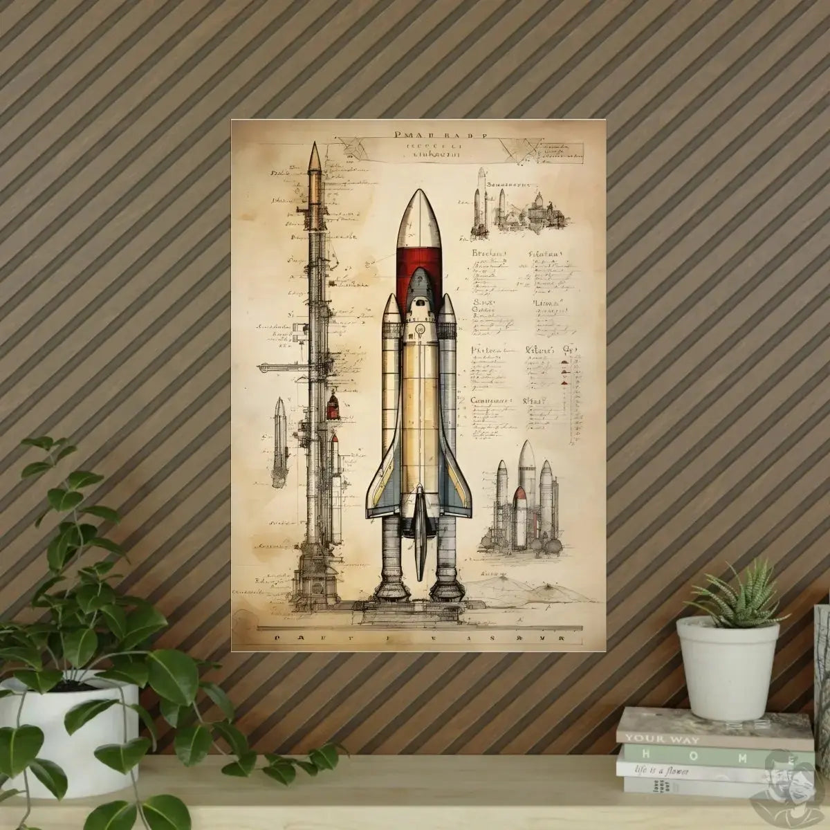 Spaceshuttle daVinci Poster - KI-Renaissence-Illustration merchOne