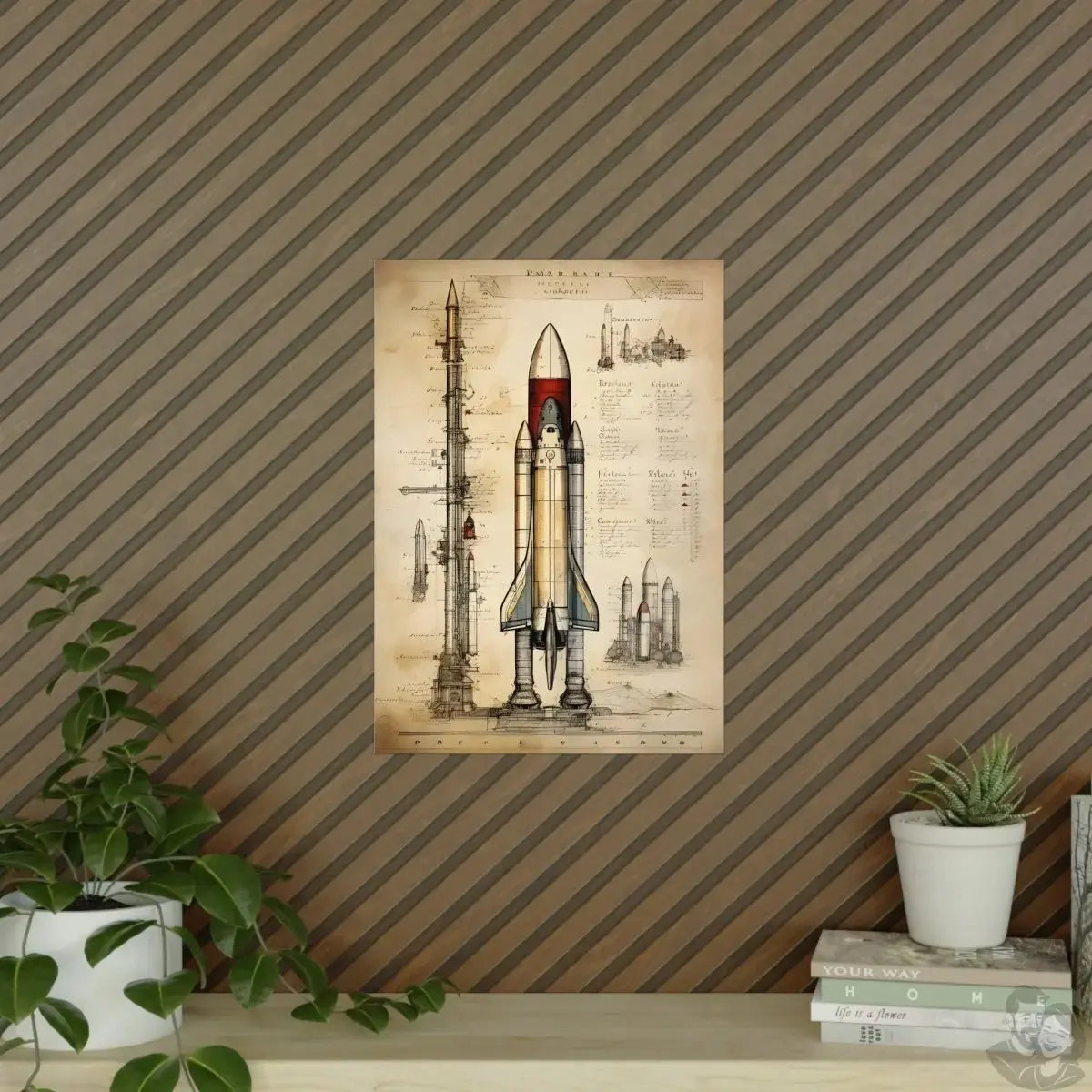 Spaceshuttle daVinci Poster - KI-Renaissence-Illustration merchOne